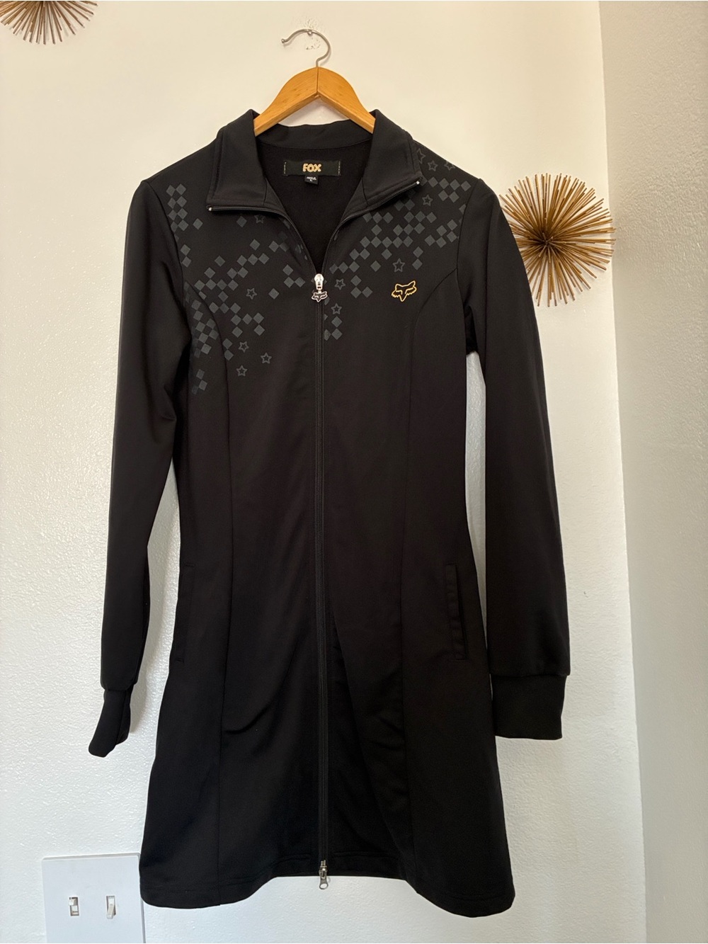 Fox Racing Long Black Double Zip Dress SZ L